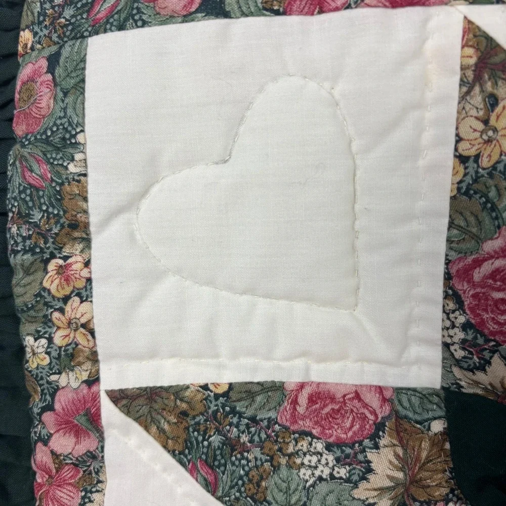 Vintage Handmade Quilted Ruffled Pillow Covers/Shams Set Cottage Boho 15